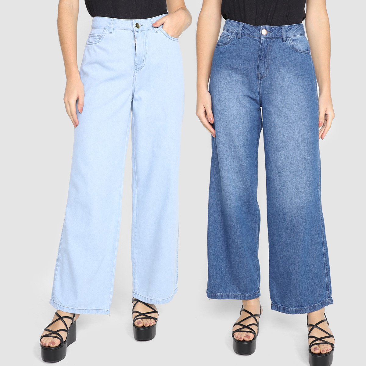 Kit Calça Jeans Wide Leg Grifle C/ 2 Peças Feminina