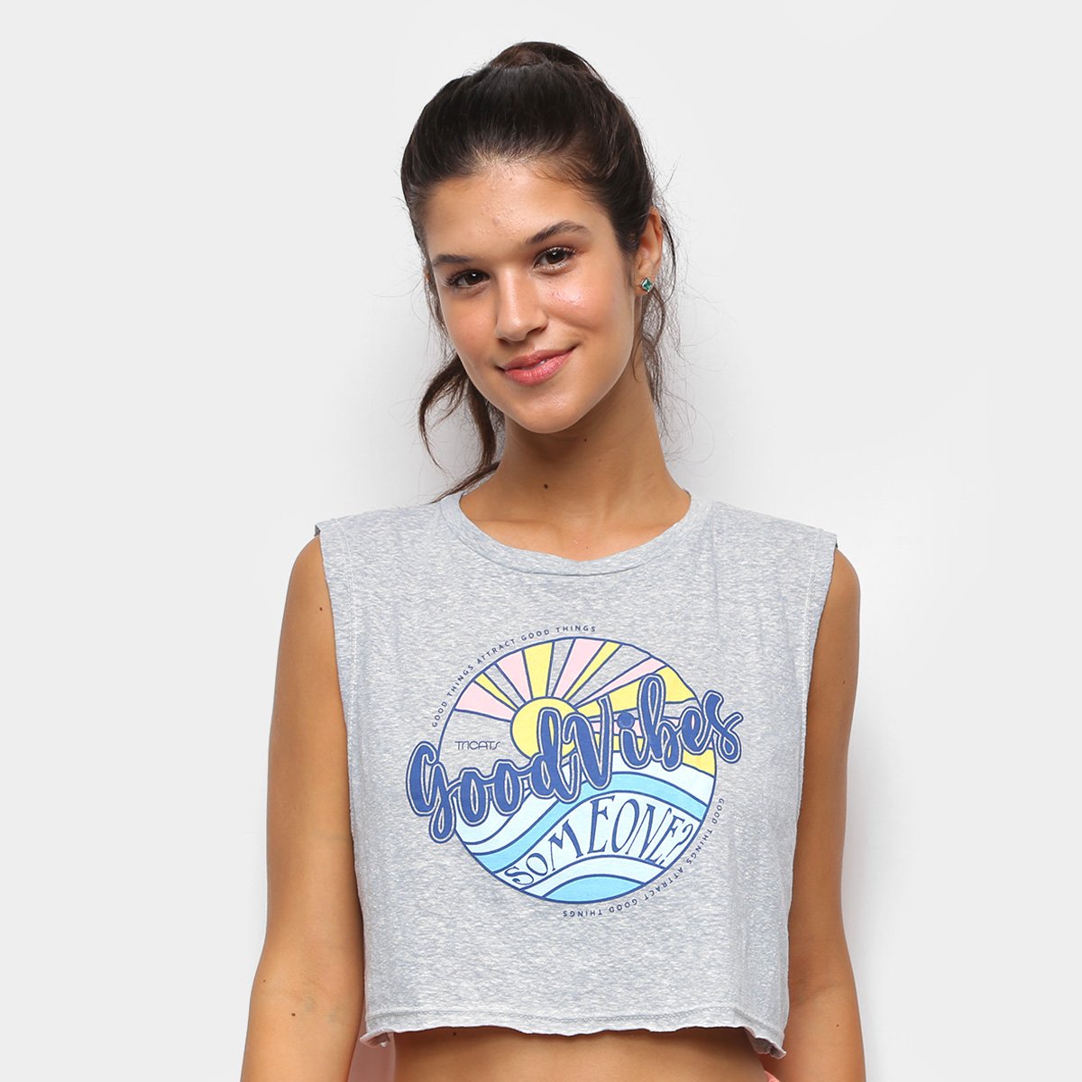 Regata Cropped Tricats Good Vibes Feminina