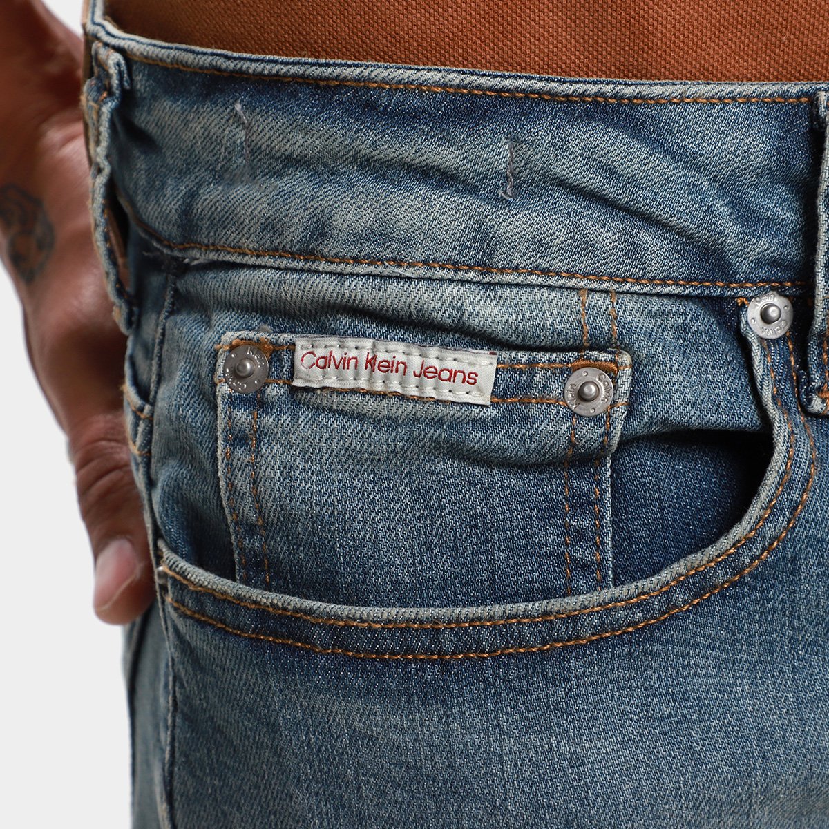 Calça Jeans Skinny Calvin Klein 5 Pockets II Masculina - Tam: 48 - 2