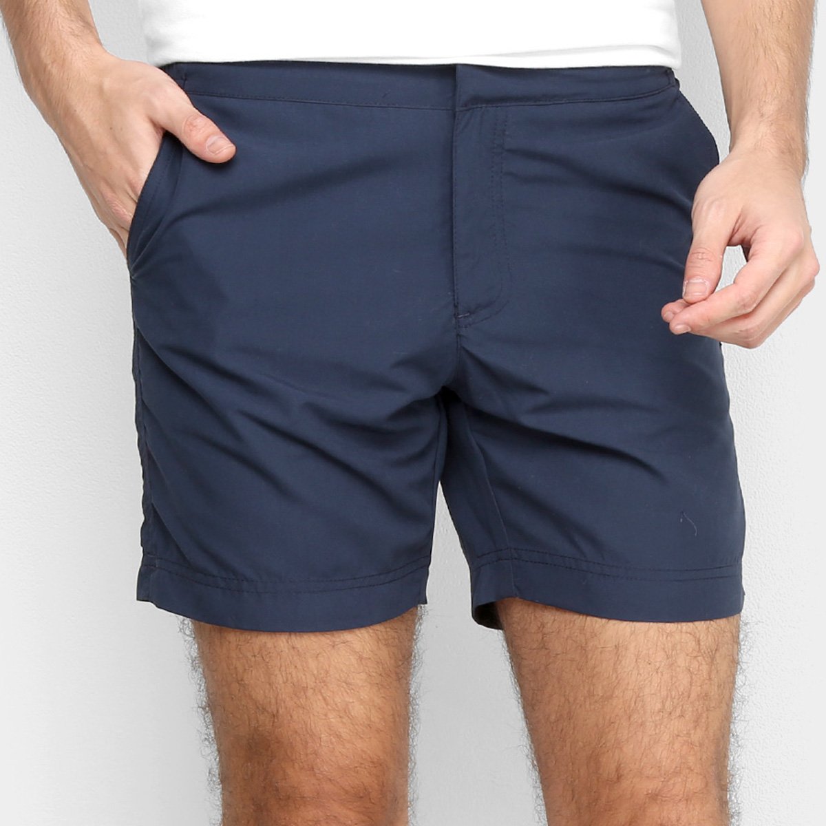 Short Barche Botão Lisa Masculino
