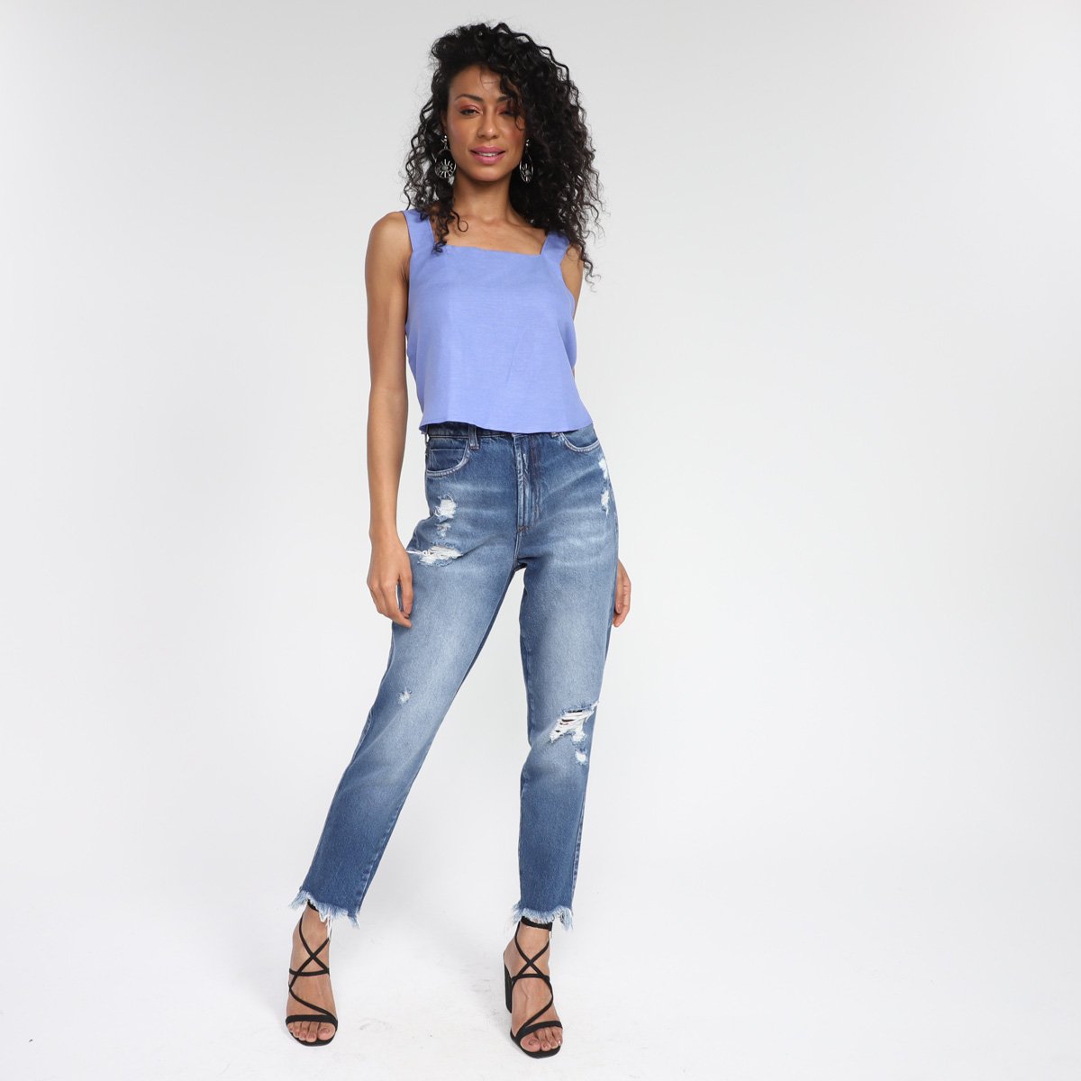 Calça Jeans Colcci Destroyed Estonada Cintura Alta Feminina - Tam: 34 - 3