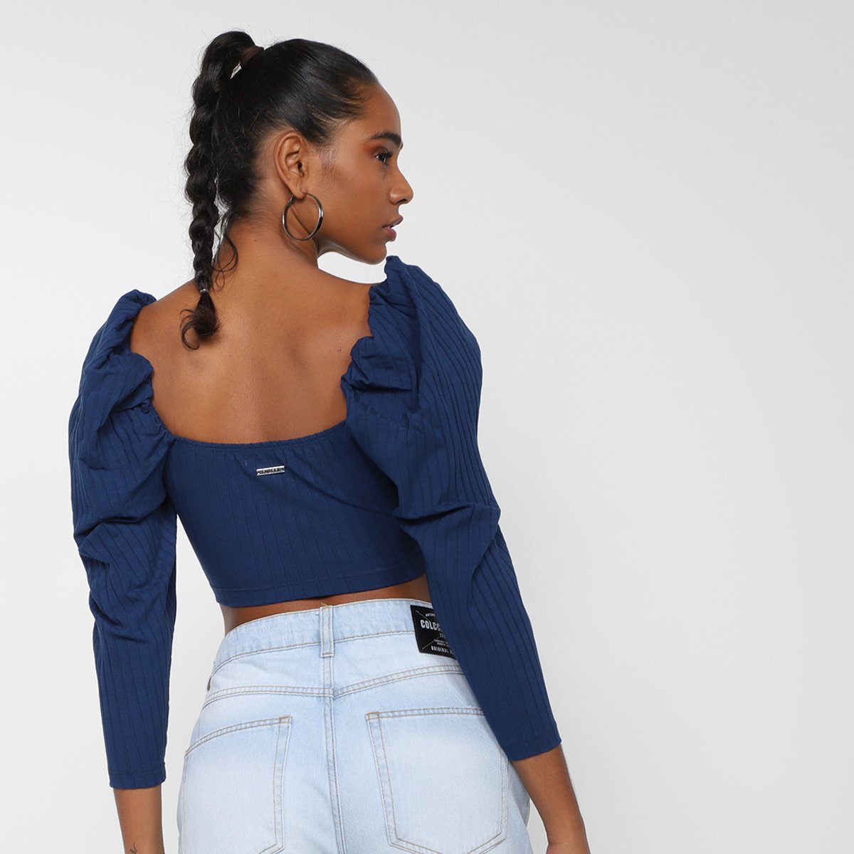 Cropped Colcci Canelada Manga Longa Bufante Feminino - Tam: G - 1