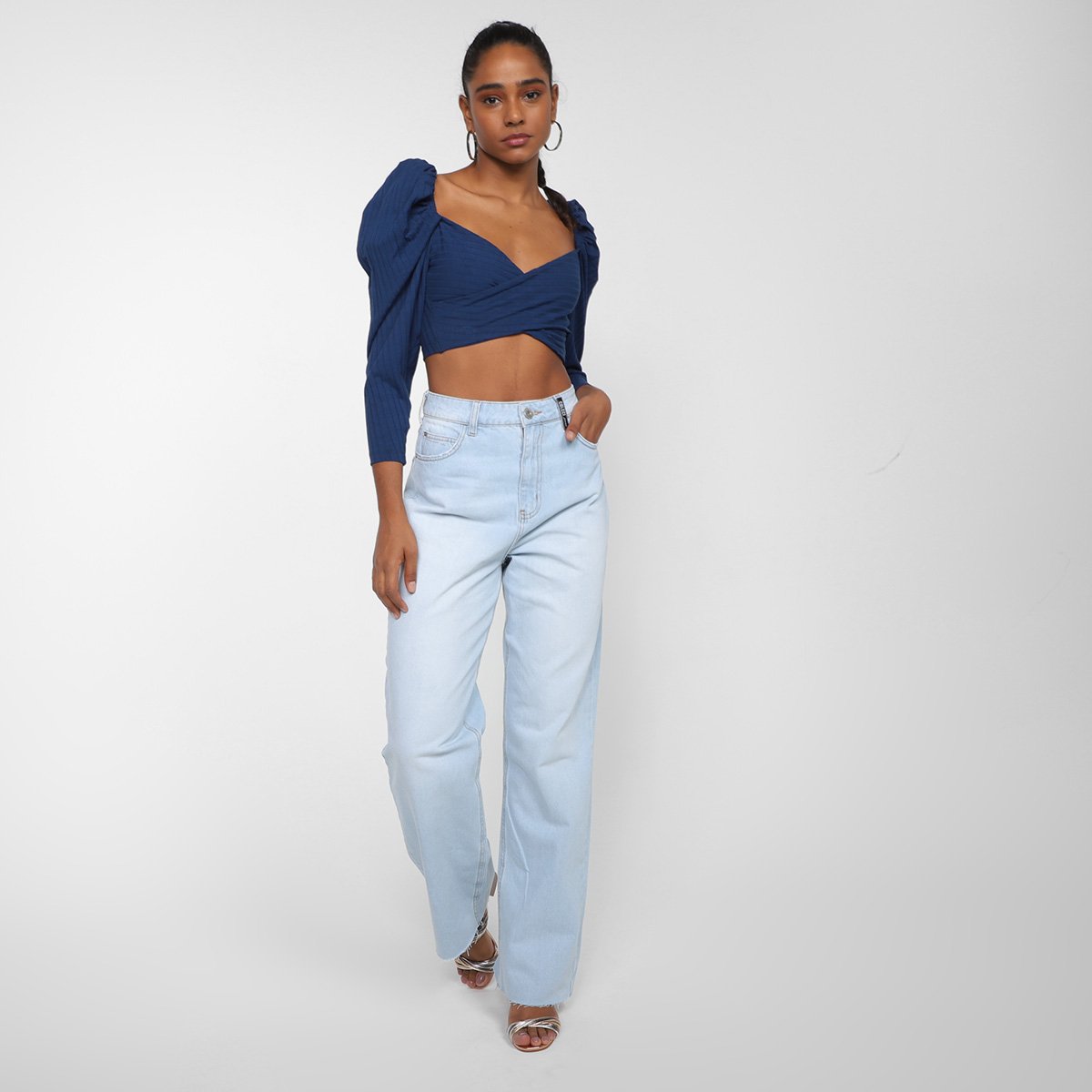 Cropped Colcci Canelada Manga Longa Bufante Feminino - Tam: G - 3