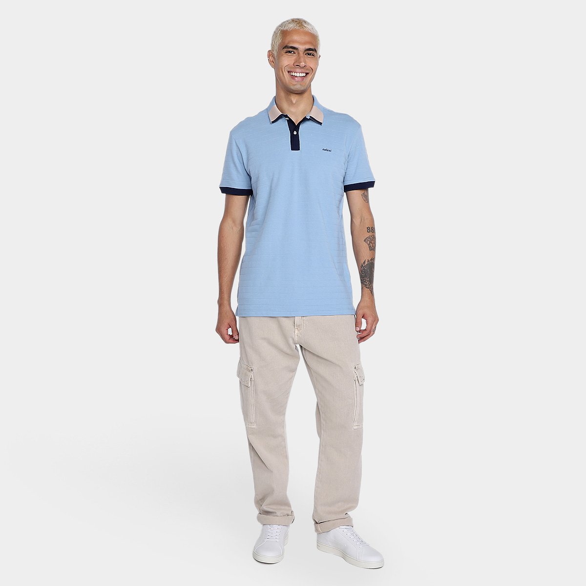 Camisa Polo Colcci Frisos Masculina - Tam: M - 3