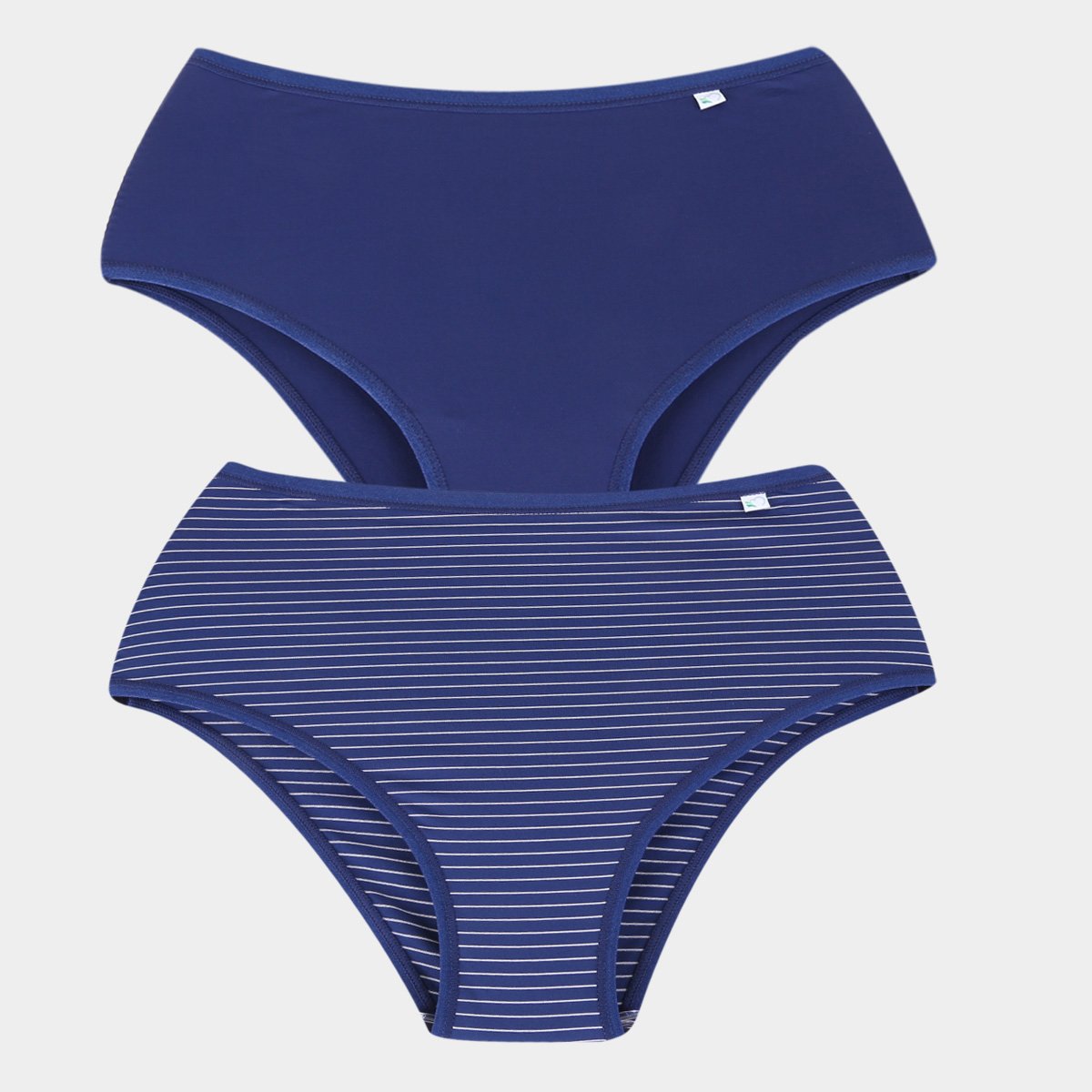 Kit Calcinha Delcotton Microfibra Cintura Alta 2 Peças