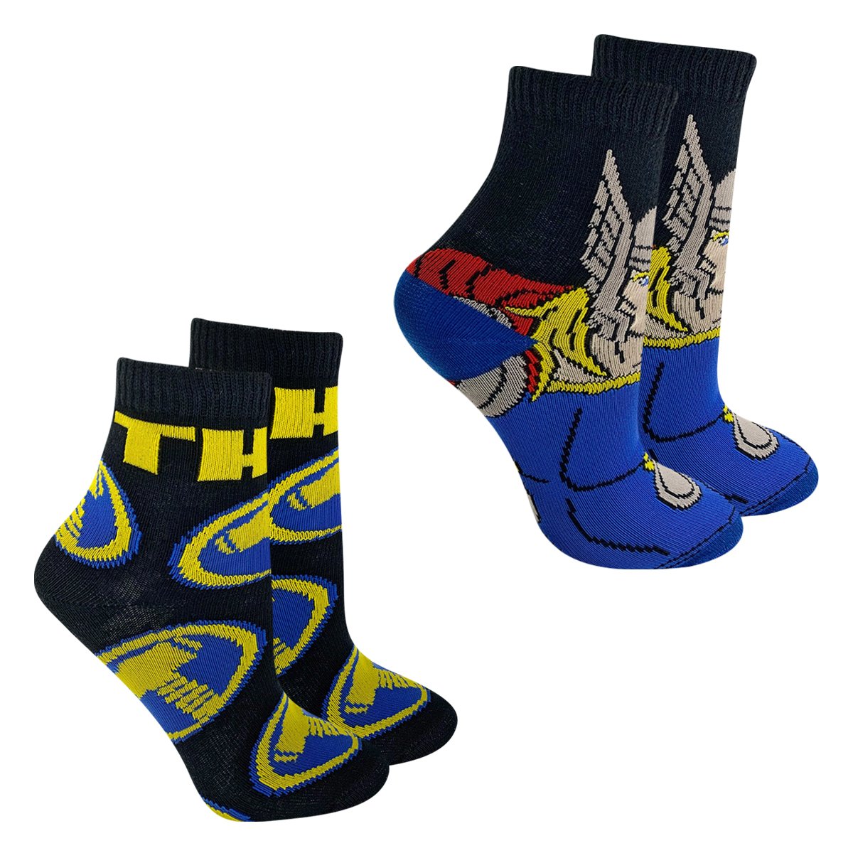 Kit Meia Infantil Marvel Cano Médio Thor Com 2 Pares Masculina
