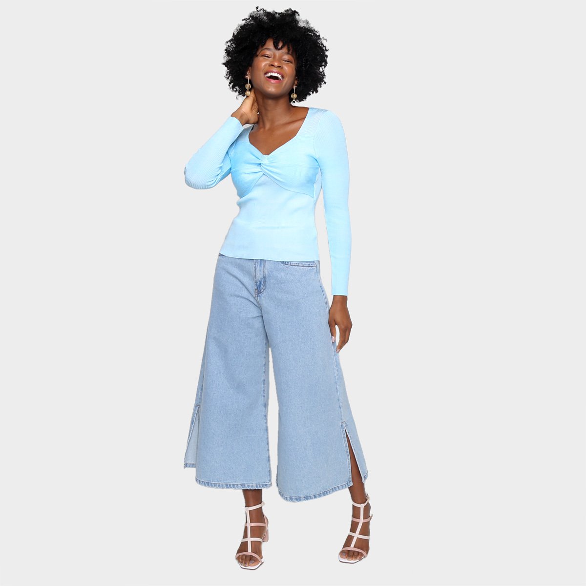 Blusa Diguete Chapecó Nó Manga Longa Feminina - Tam: P - 3
