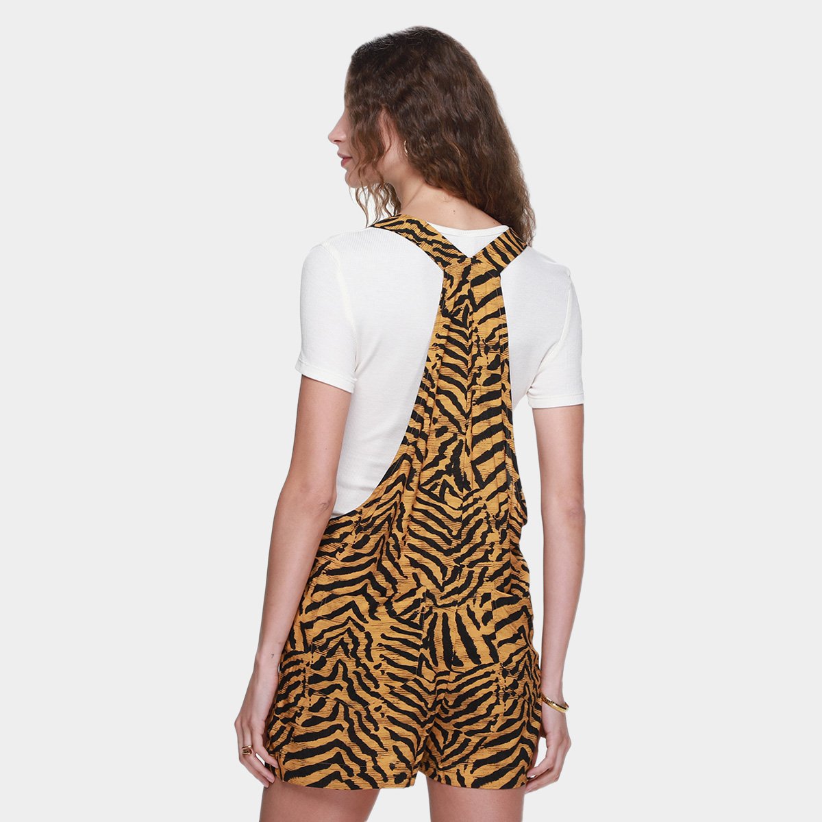 Macaquinho Animale Jeans Animal Riscado Color Feminino - Tam: P - 1