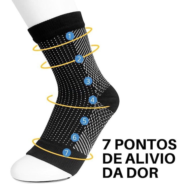 1 Par De Meias Compressão Alívio De Dores Nos Pés dor na sola do pé