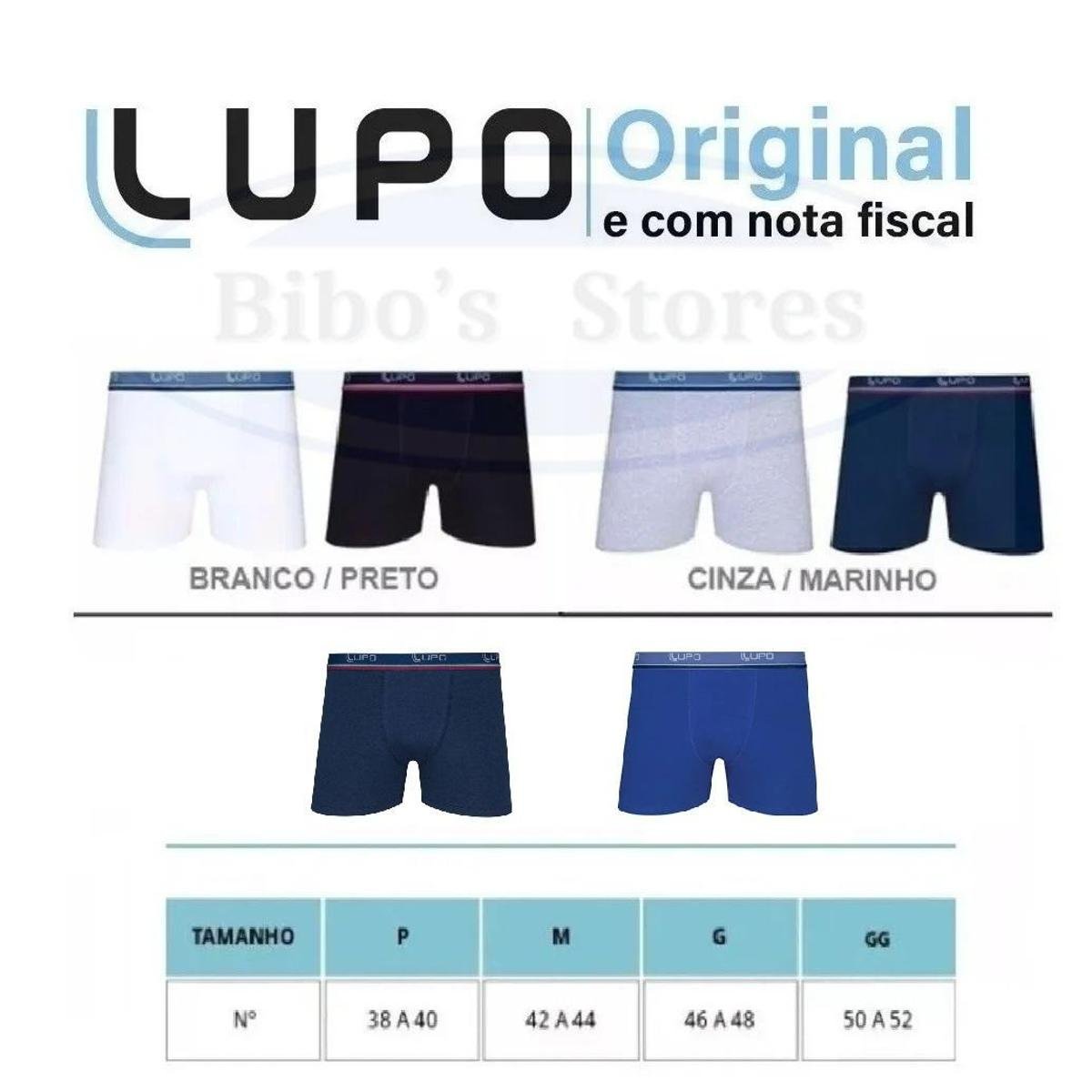 10 CUECAS BOXER ALGODÃO COTTON LUPO 00523 Menor preço em 10 CUECAS BOXER ALGODÃO COTTON LUPO 00523