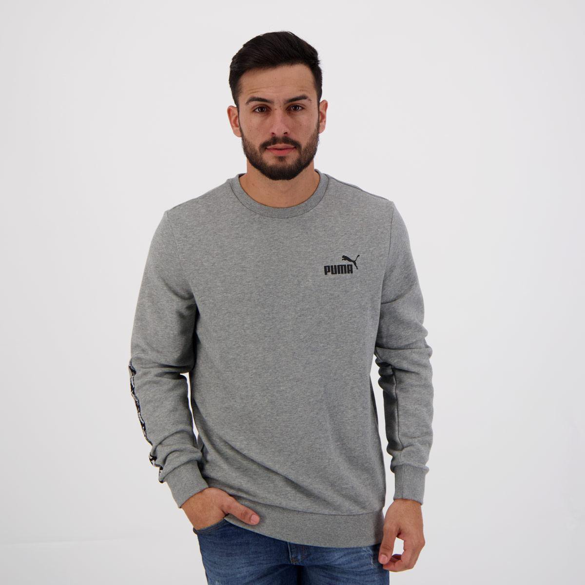 Blusa Puma Power Tape Crew Manga Longa Masculina