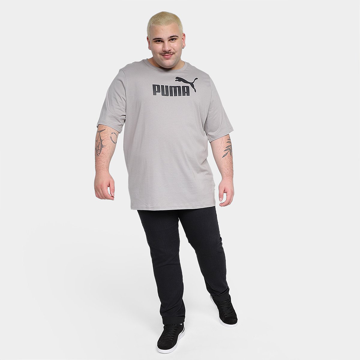 Camiseta Plus Size Puma Essentials Logo Masculina - Tam: G - 3
