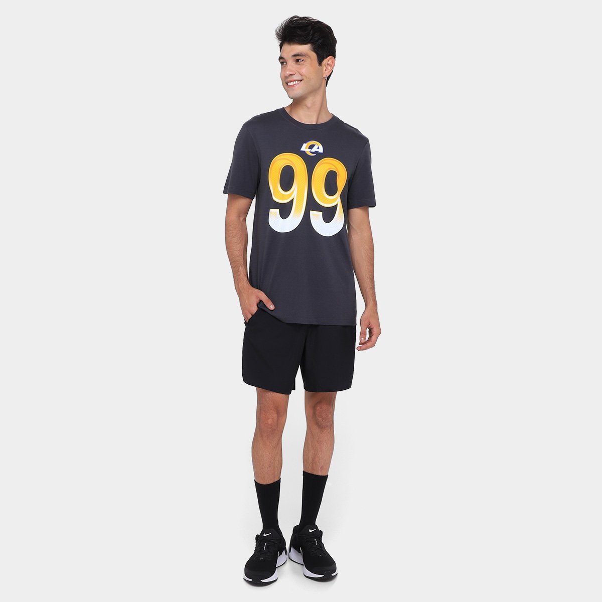 Camiseta NFL Los Angeles Rams Aaron Donald n° 99 Masculina - Tam: M - 3