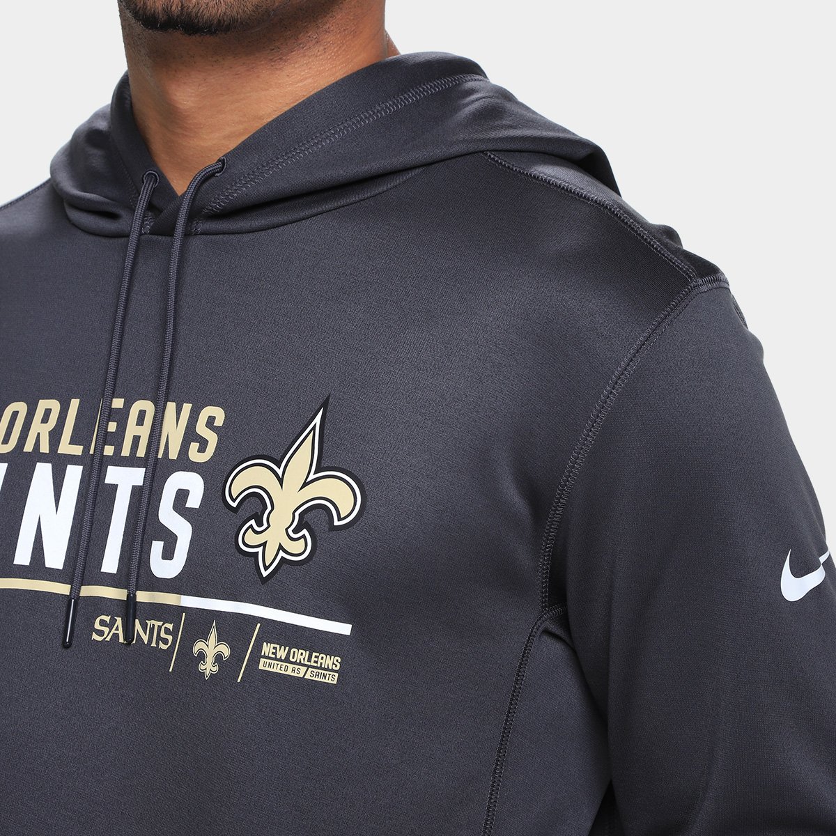 Moletom Nike NFL New Orleans Saints Therma C/ Capuz Masculino - Tam: P - 2