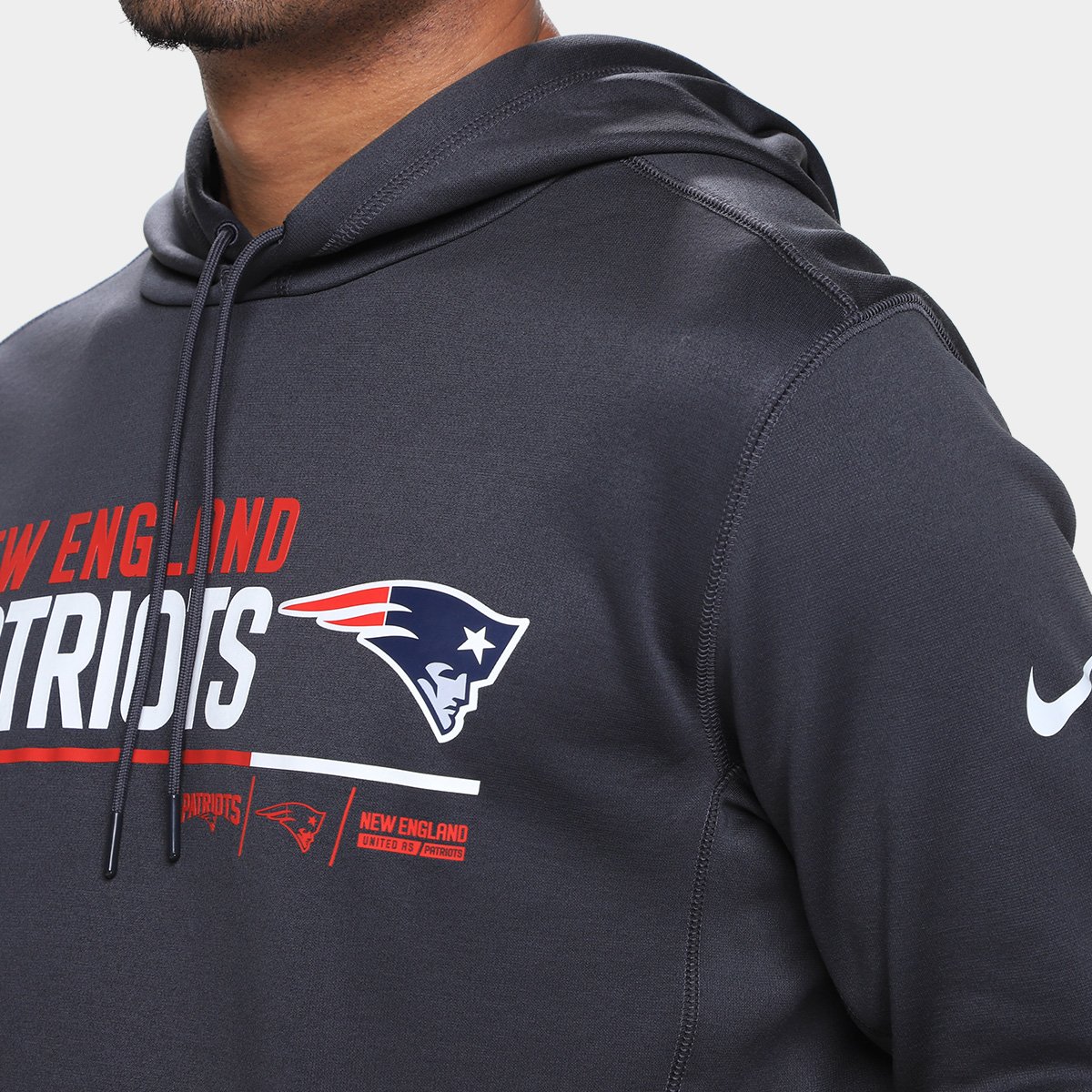 Moletom Nike NFL New England Patriots Therma C/ Capuz Masculino - Tam: EGG - 2