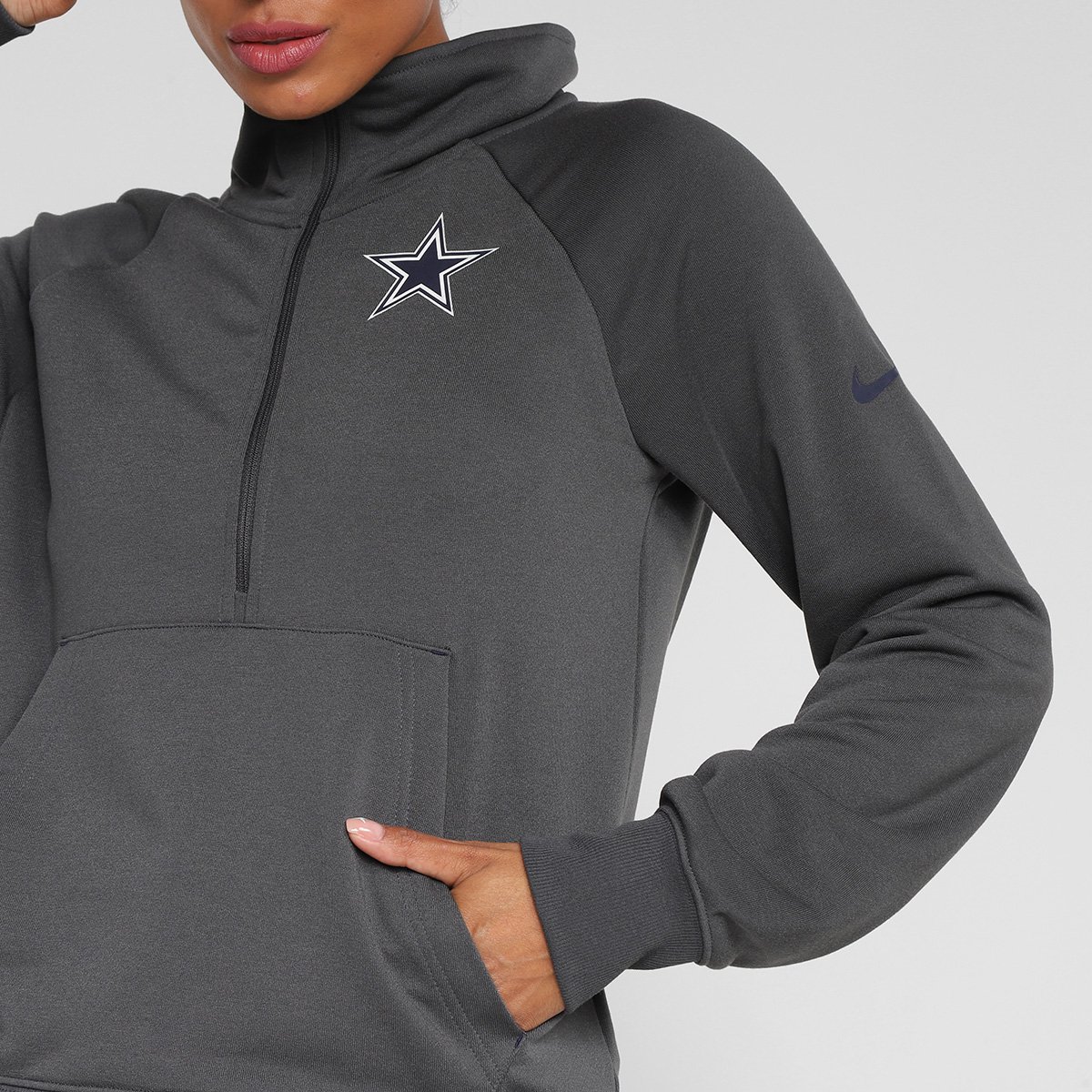 Moletom NFL Dallas Cowboys Nike Dri Fit Gola Alta Feminino - Tam: EP - 2