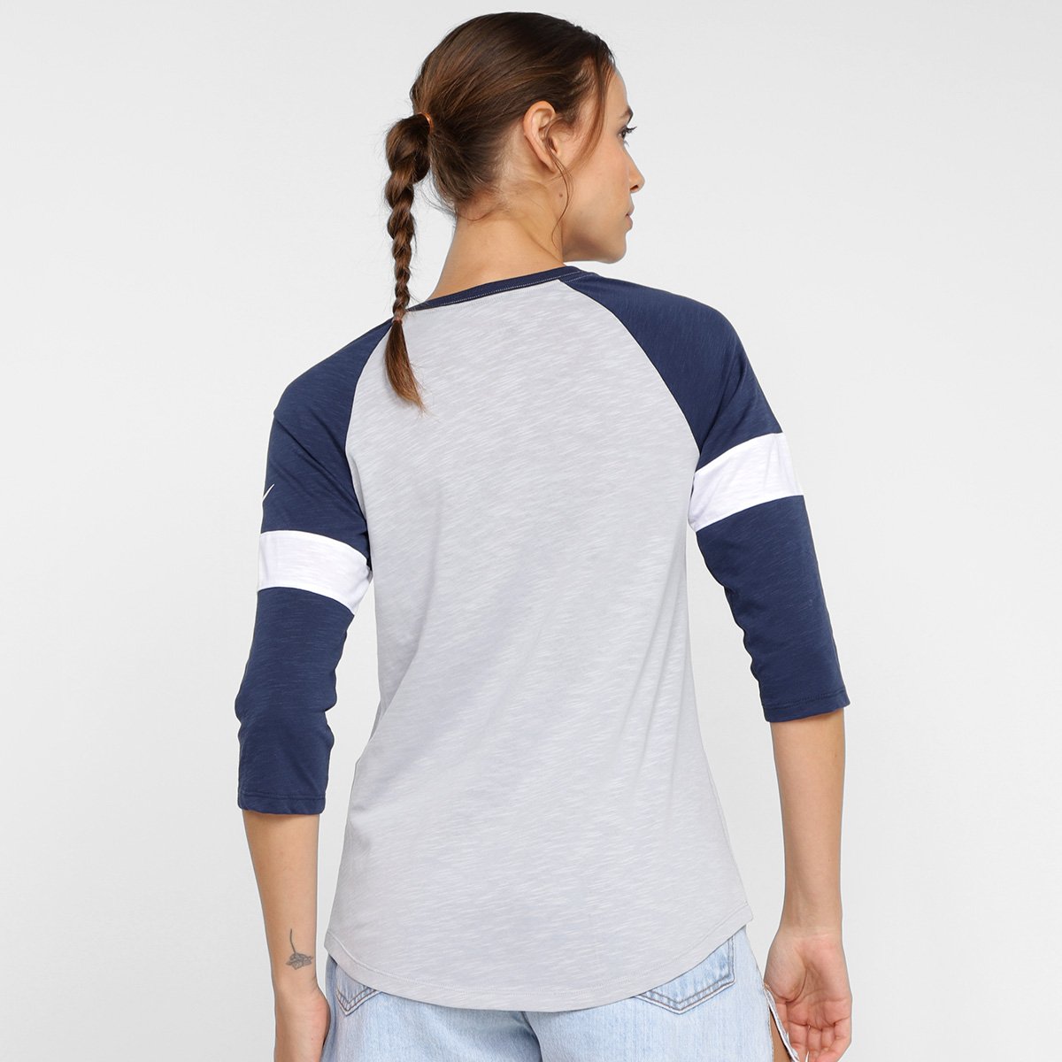 Camiseta Nike NFL Dallas Cowboys Slub 3Q Raglan Feminina - Tam: P - 1