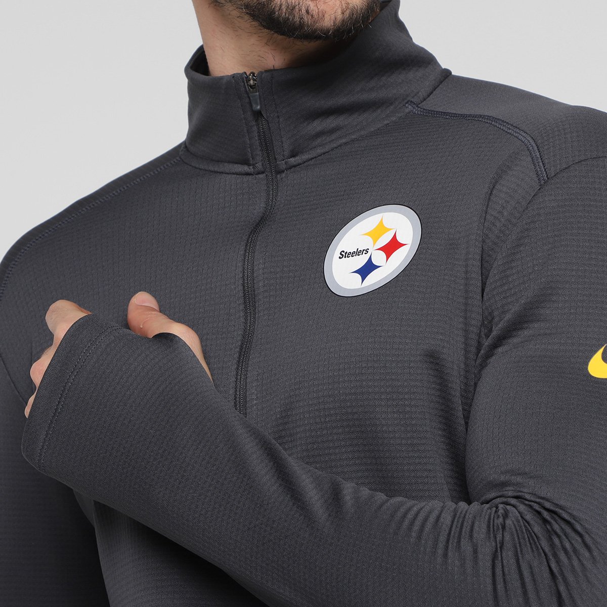 Camiseta NFL Pittsburgh Steelers Nike Pacer Logo Manga Longa Masculina - Tam: EGG - 2