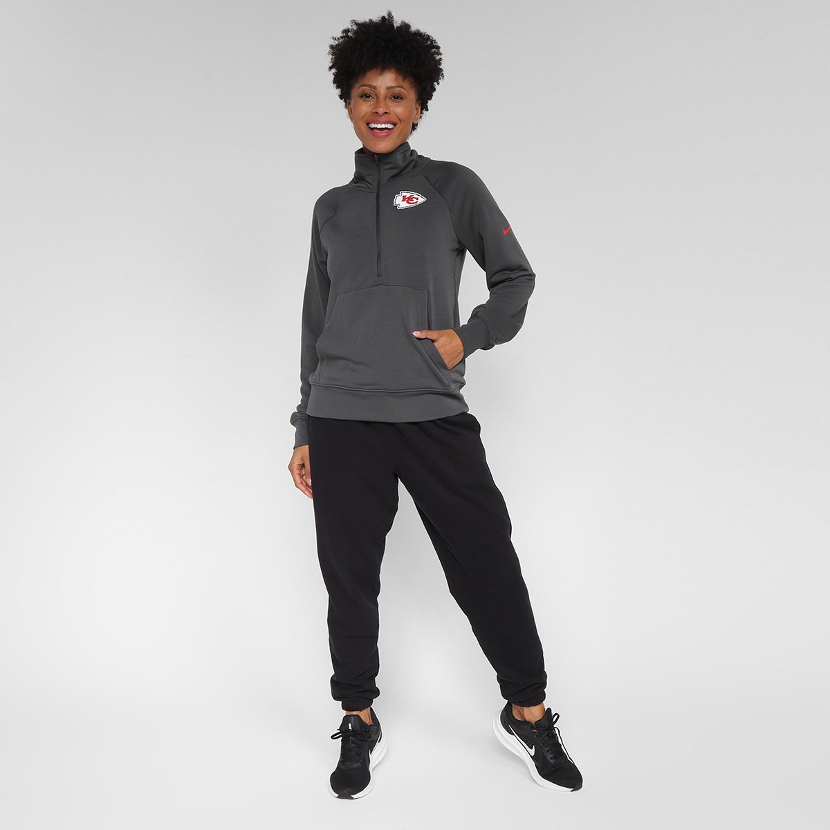 Moletom NFL Kansas City Chiefs Nike Dri Fit Gola Alta Feminino - Tam: EP - 3