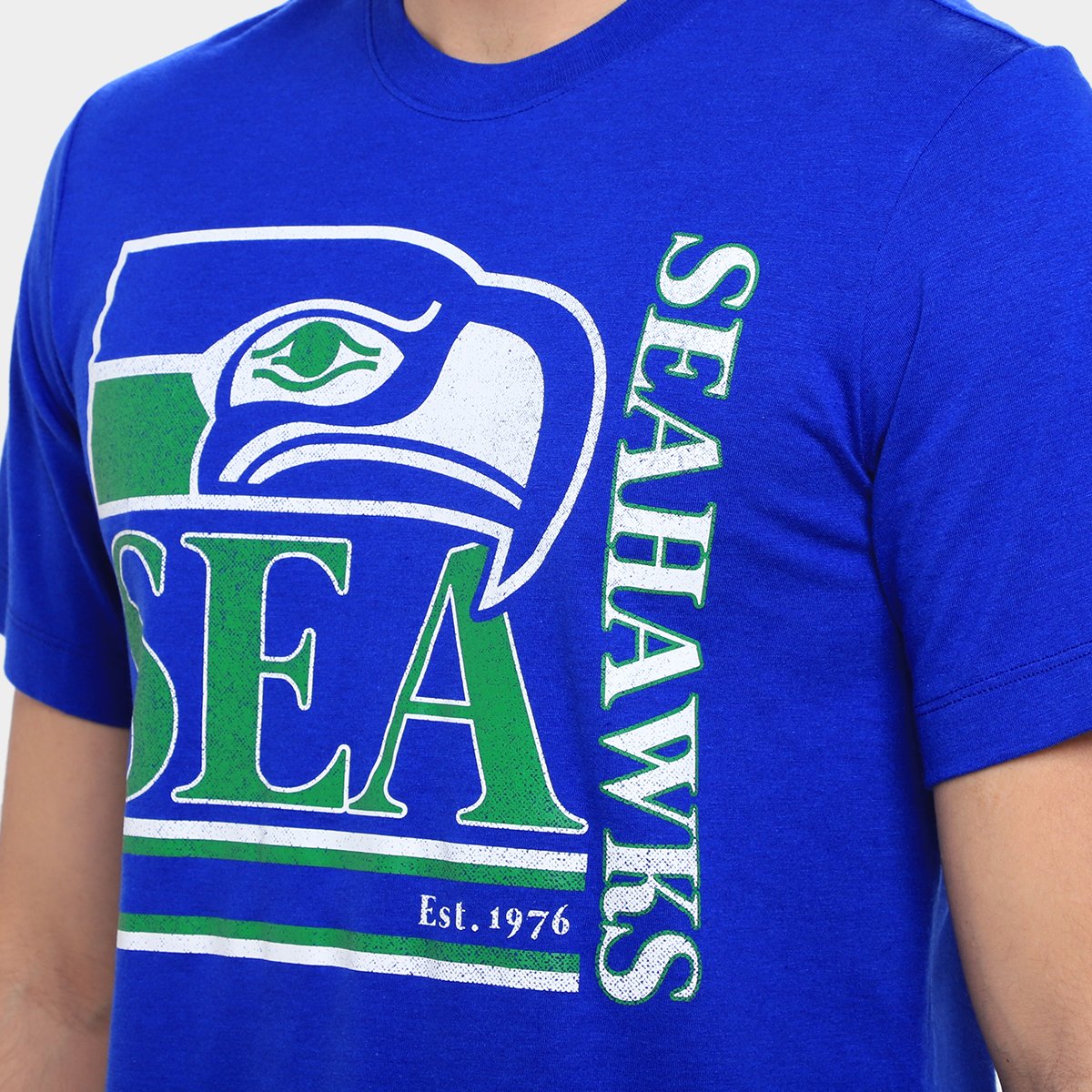 Camiseta Nike NFL Seattle Seahawks Triblend Logo Masculina - Tam: P - 2