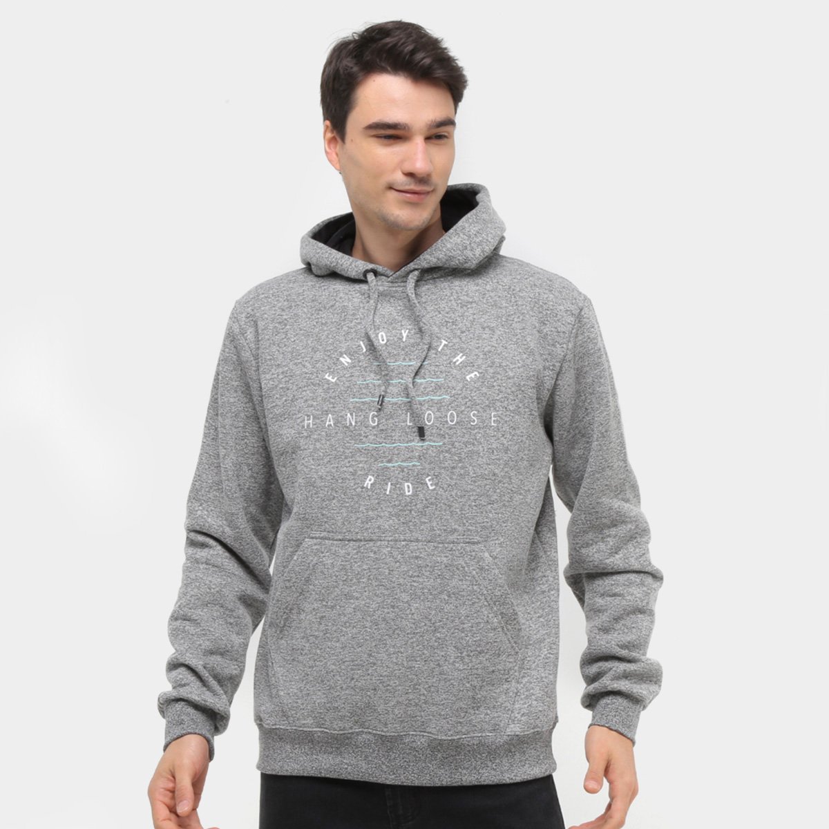 Moletom Hang Loose Olas Canguru Masculino