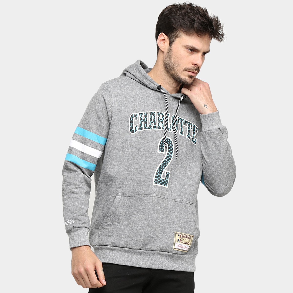Moletom NBA Charlotte Hornets Mitchell & Ness Old School Masculino