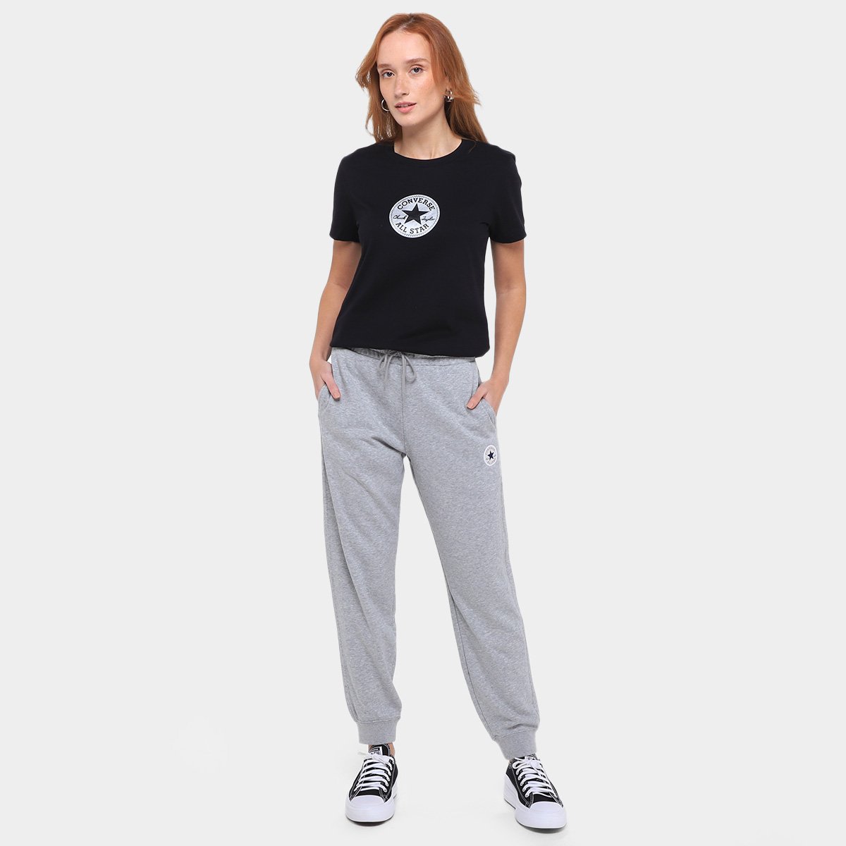 Calça Moletom Converse Go-To Patch Feminina - Tam: M - 3