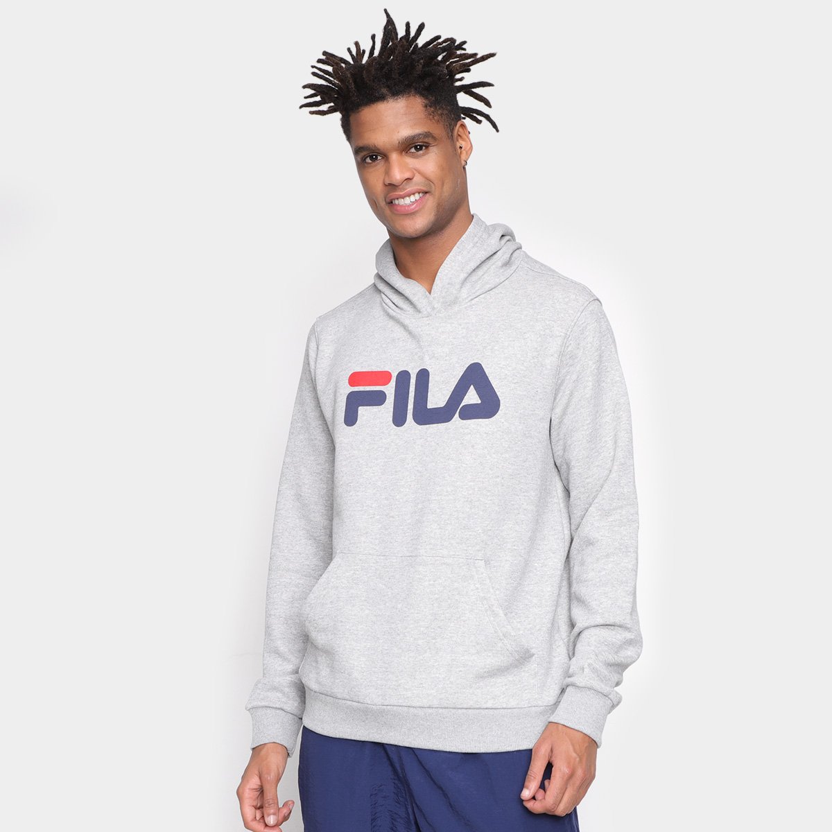 Moletom Fila com Logo e Capuz Masculino