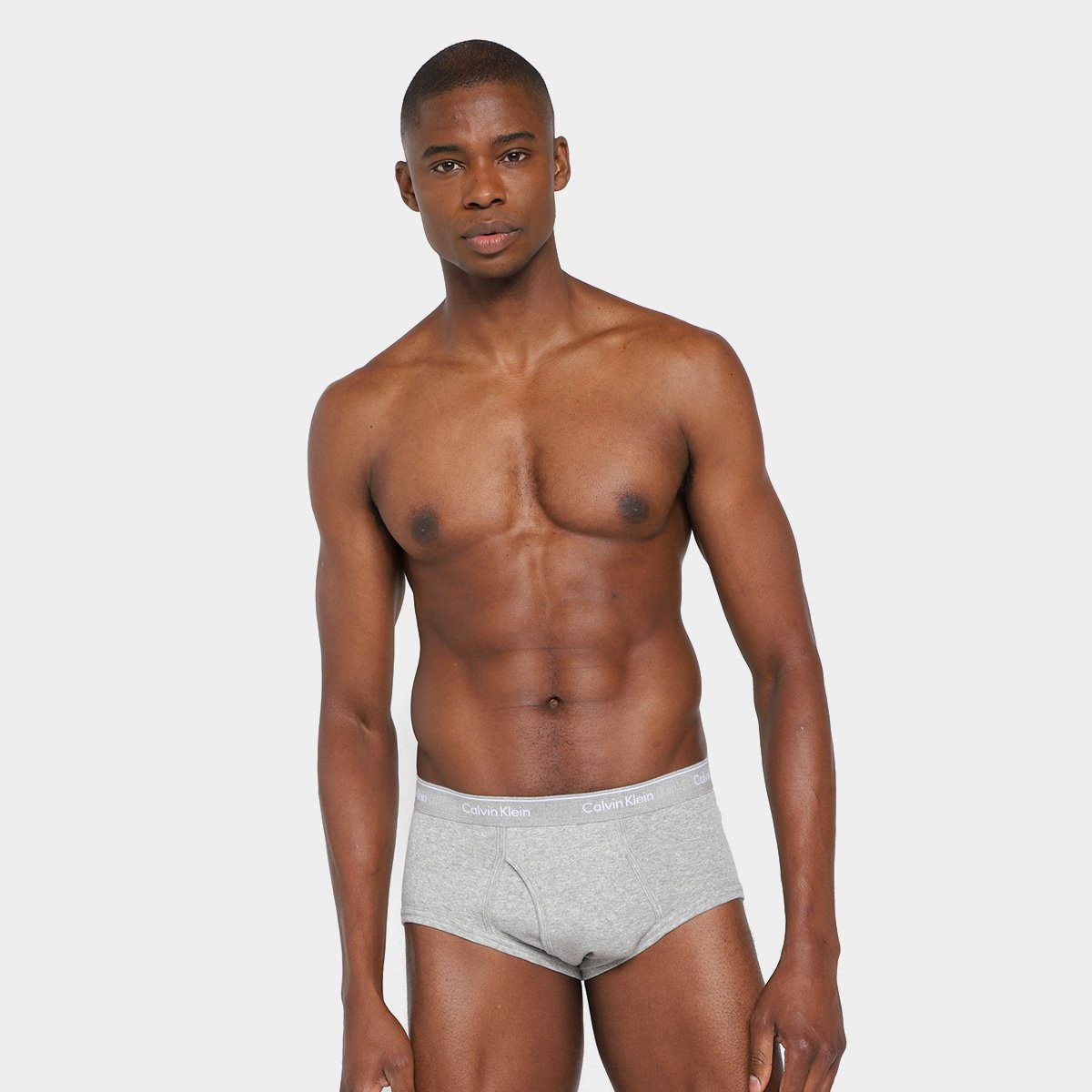 Kit Cueca Slip Calvin Klein Brief Rib Masculina - Tam: P - 1