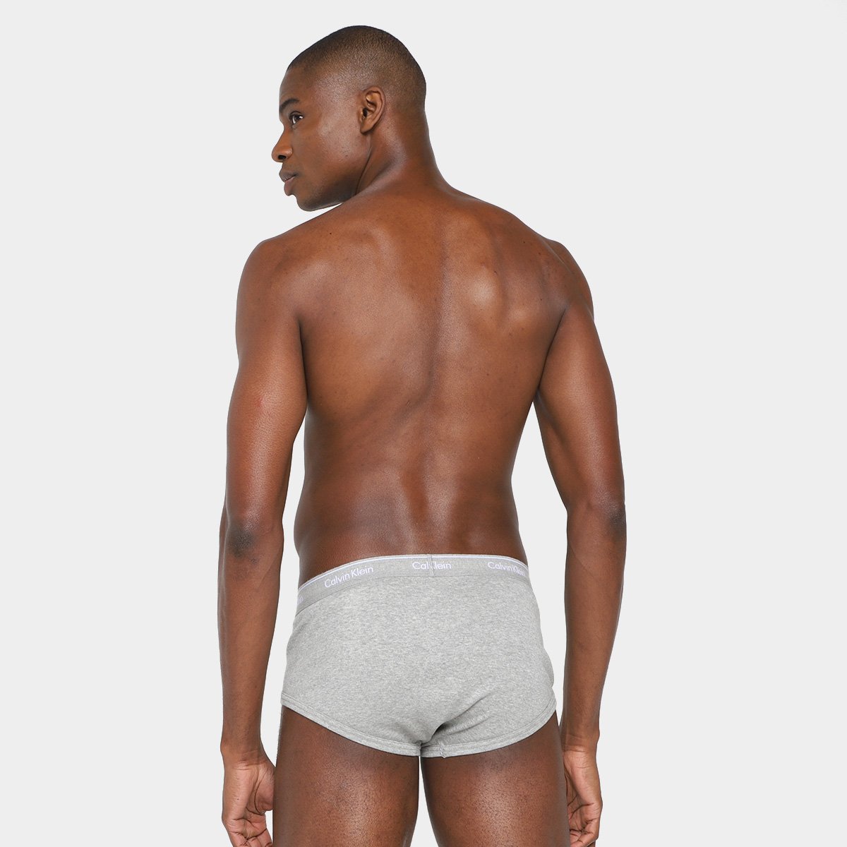 Kit Cueca Slip Calvin Klein Brief Rib Masculina - Tam: P - 2
