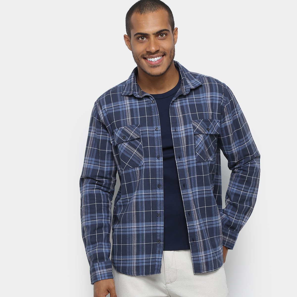 Camisa Xadrez Manga Longa Malwee Masculina