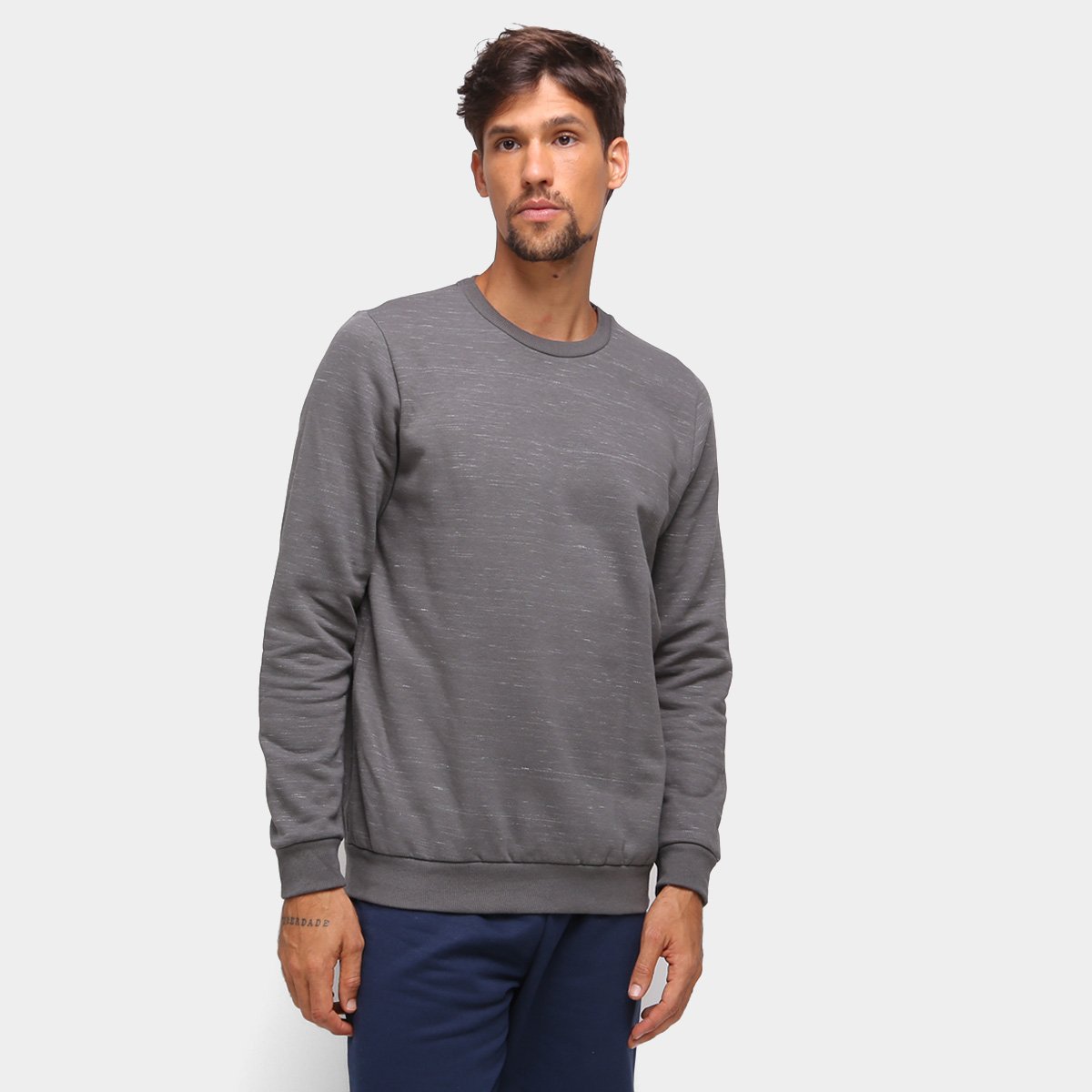 Moletom Malwee Liso Manga Longa Masculino