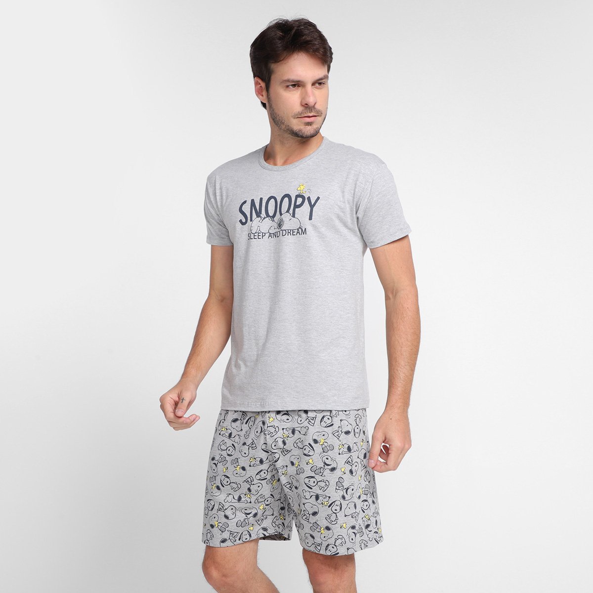 Pijama Adulto Malwee Snoopy Curto Masculino