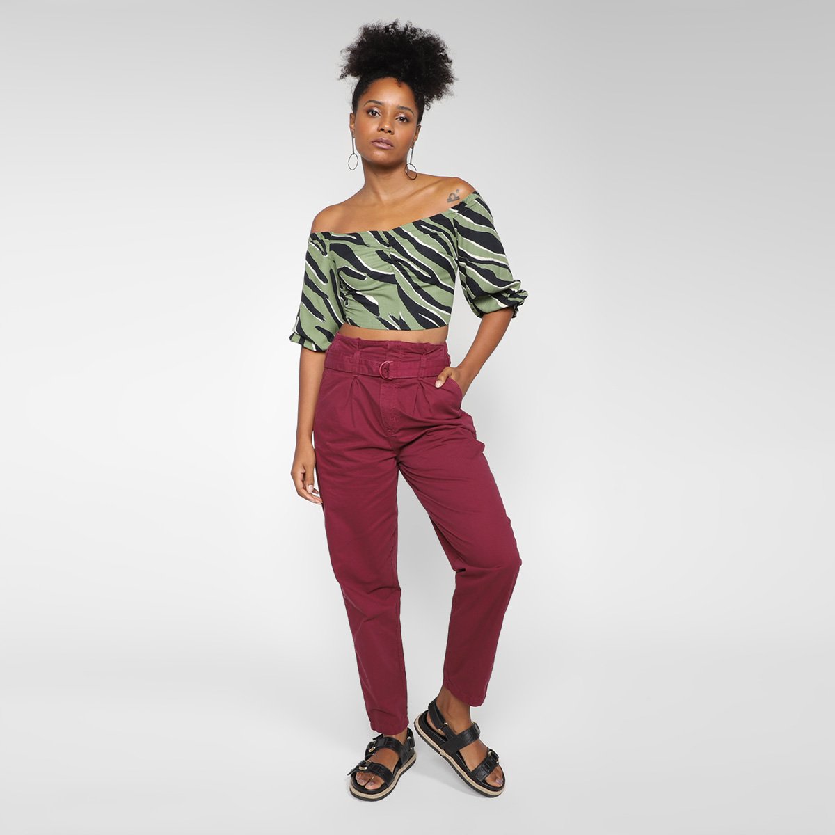 Top Cropped Ciganinha Mercatto Ferino Feminino - Tam: P - 3