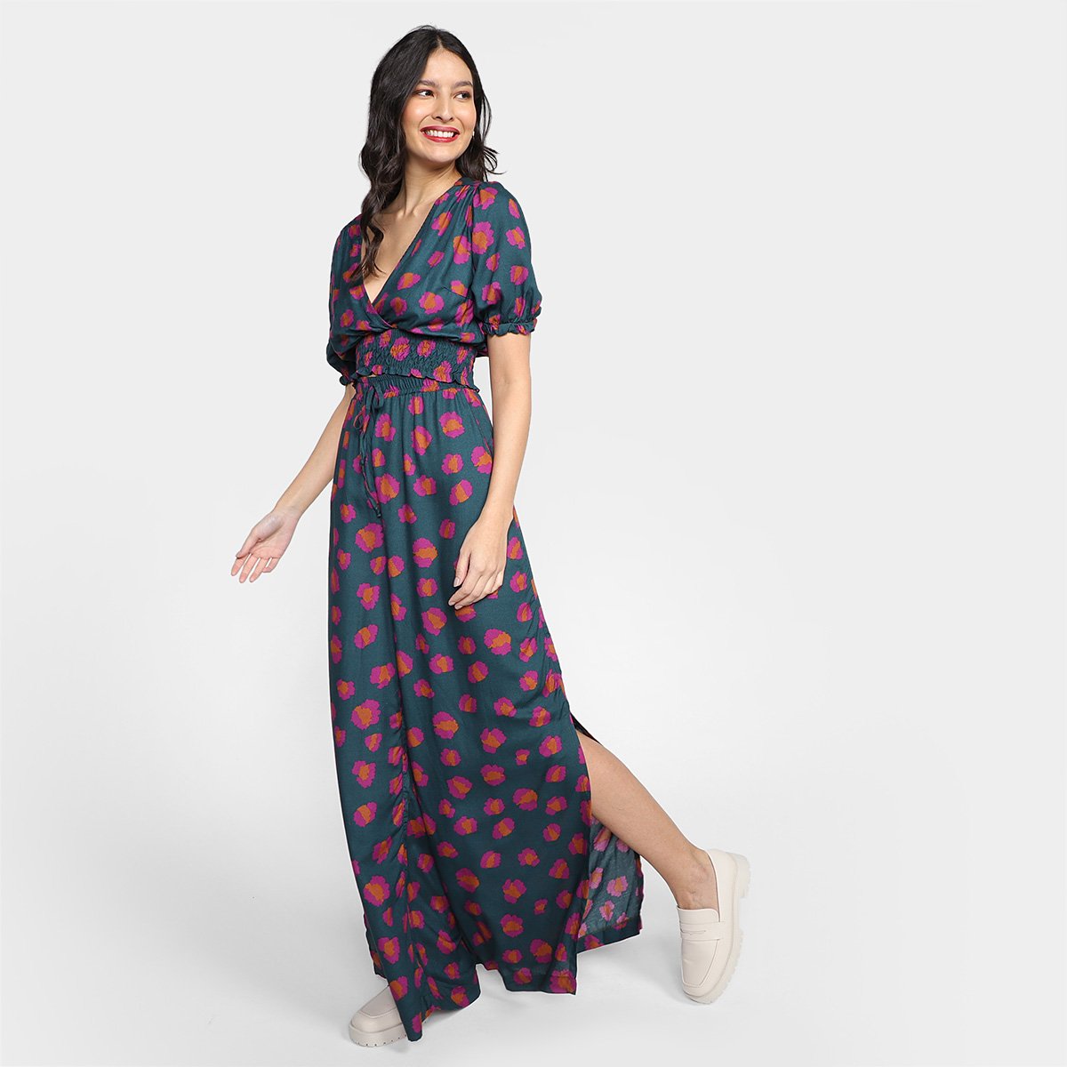 Blusa Cropped Mercatto Floral Decote V Feminina - Tam: P - 3