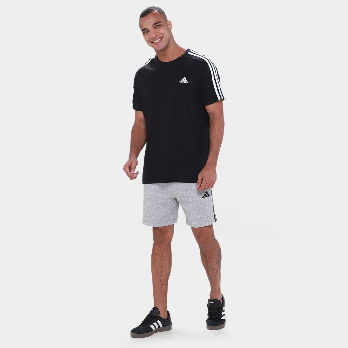 Shorts Adidas 3 Listras French Terry Masculino - Tam: G - 3