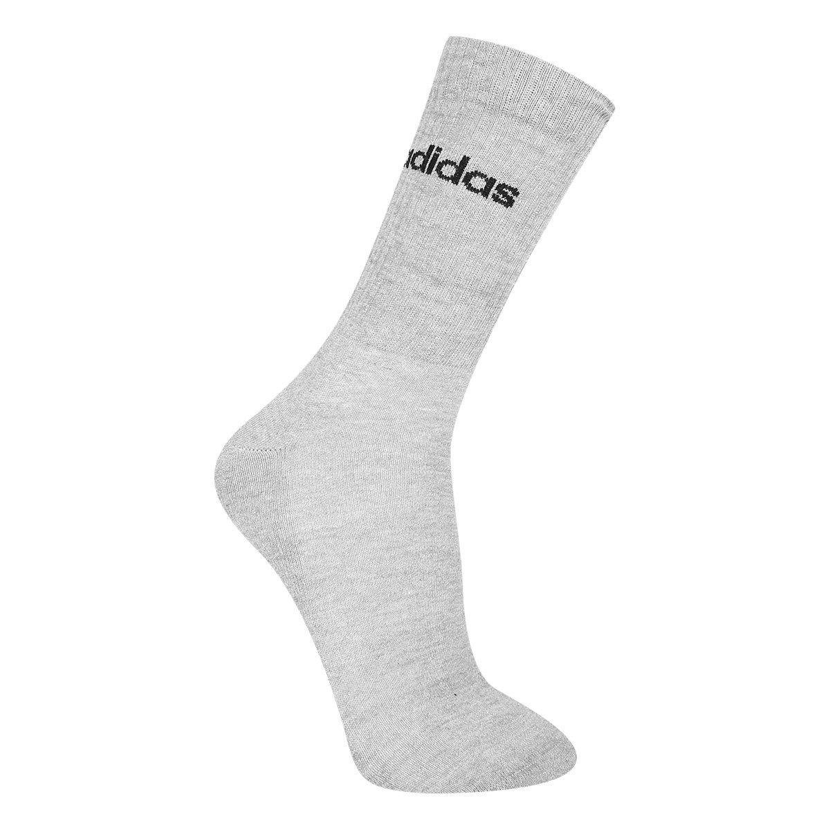 Kit Meia Adidas Cano Alto Com 3 Pares - Tam: 43/45 - 2