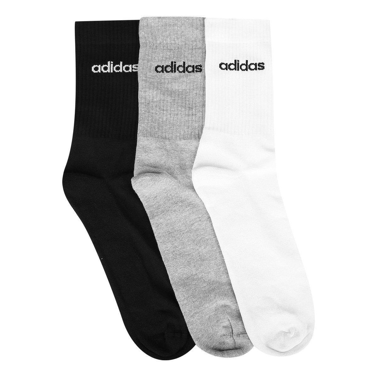 Kit Meia Adidas Cano Alto Com 3 Pares - Tam: 43/45 - 4