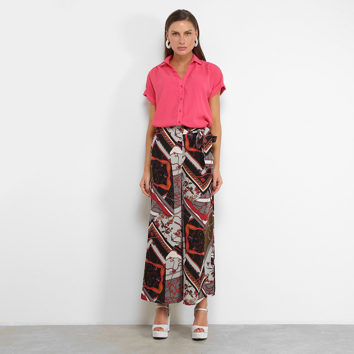 Calça Pantalona Facinelli Floral Feminina - Tam: M - 2