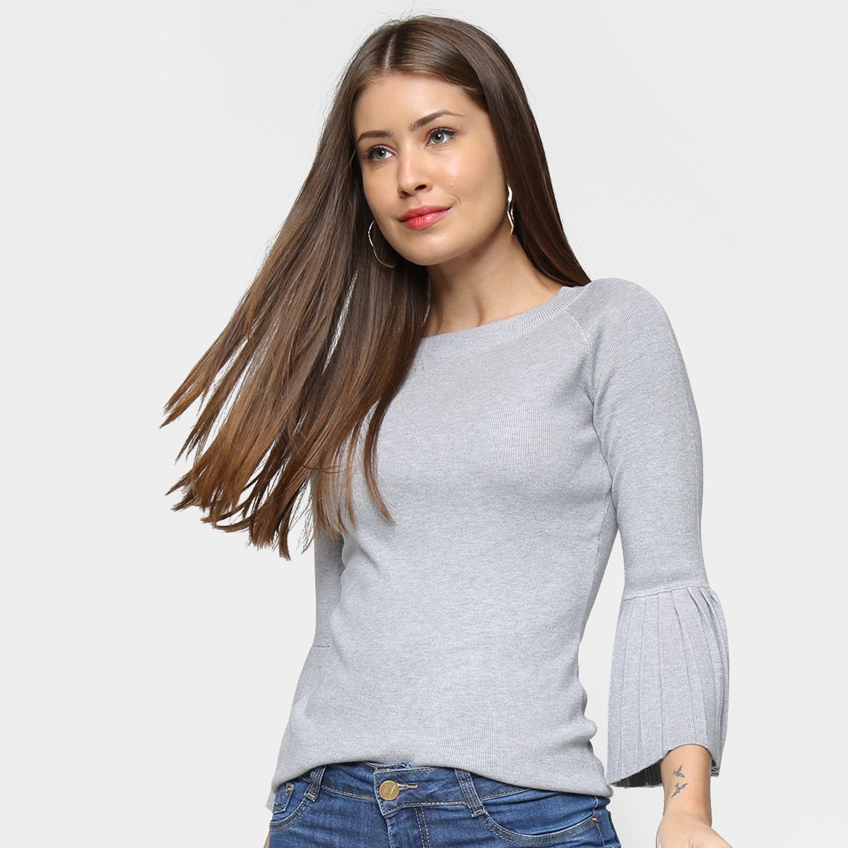 Blusa Facinelli Manga 3/4 Flare Feminina