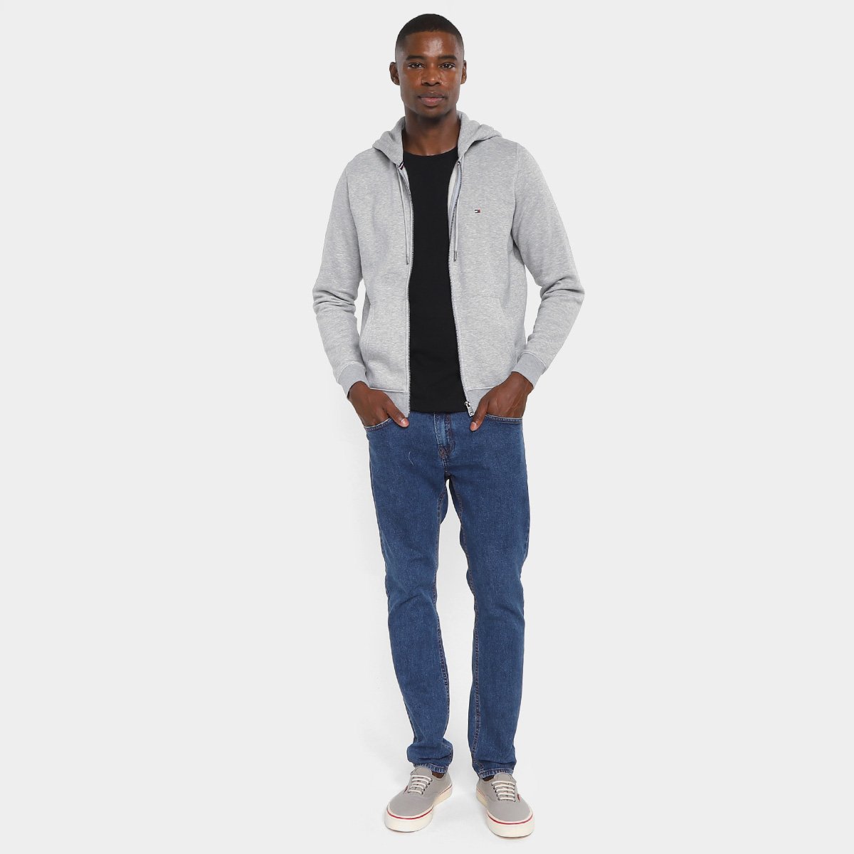 Jaqueta Moletom Tommy Hilfiger Im Na Flag com Capuz Masculina - Tam: P - 3