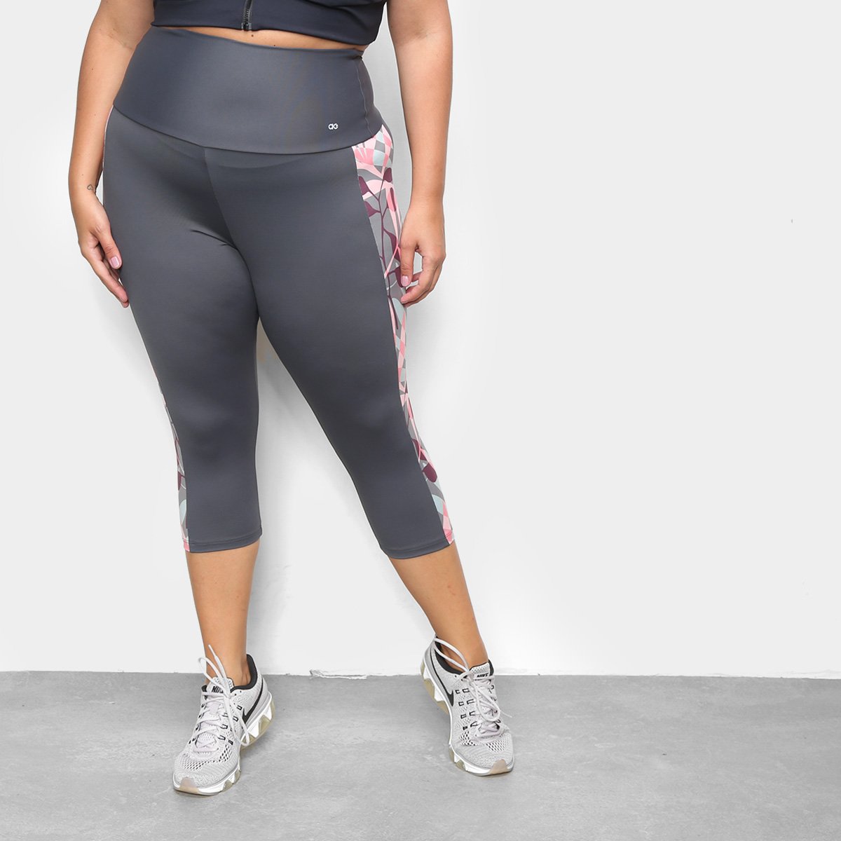 Corsário Alto Giro Athletic Sublimação Plus Size Feminina