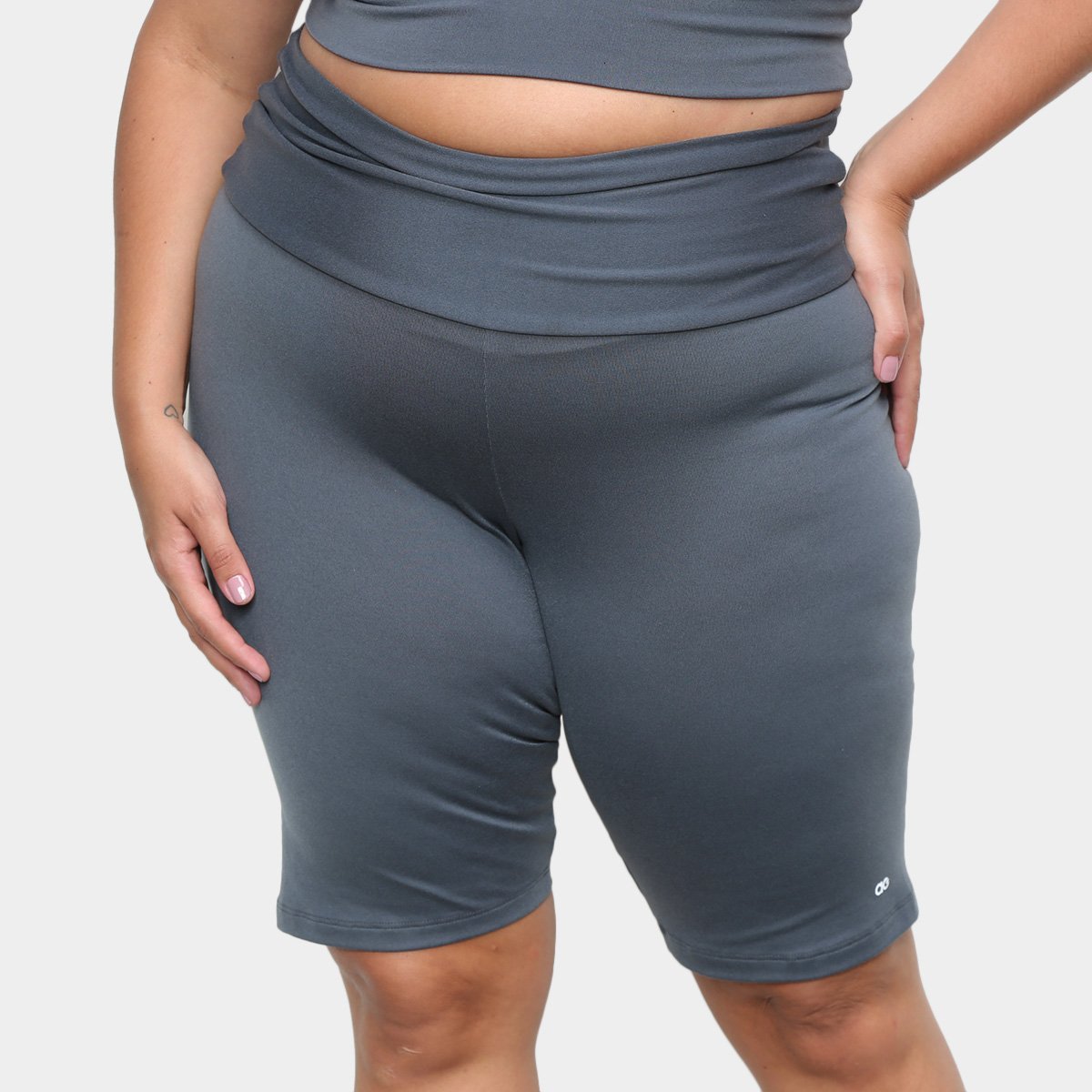Bermuda Plus Size Alto Giro Supplex Cintura Alta Feminina