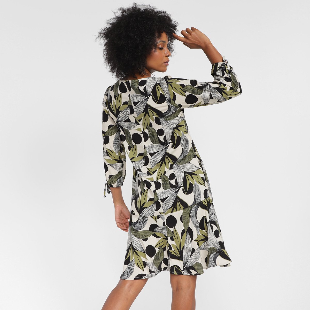 Vestido Curto The Style Box Manga Longa Babados - Tam: 42 - 1