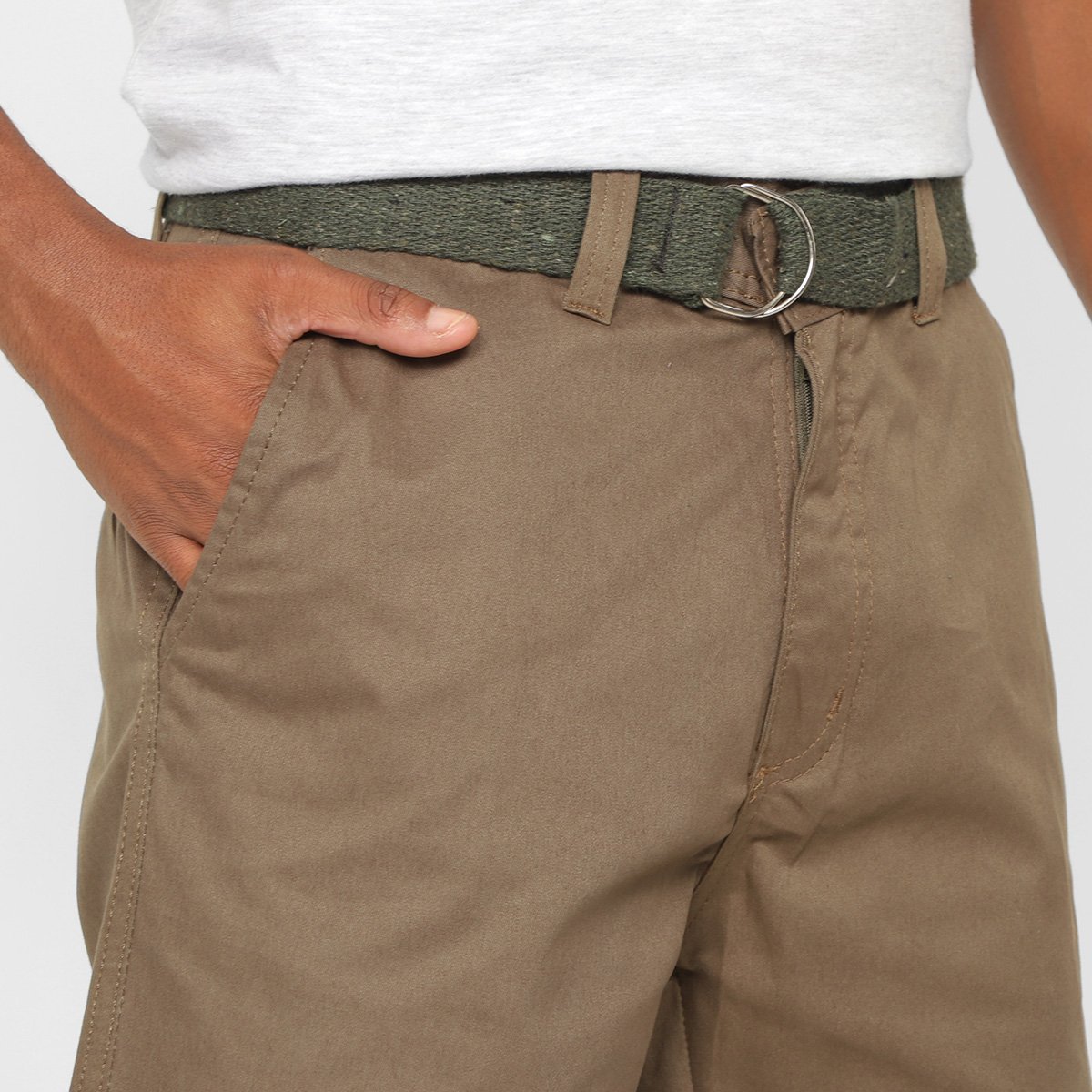 Bermuda Sarja Terminal Alfaiataria Com Cinto Masculina - Tam: 48 - 3