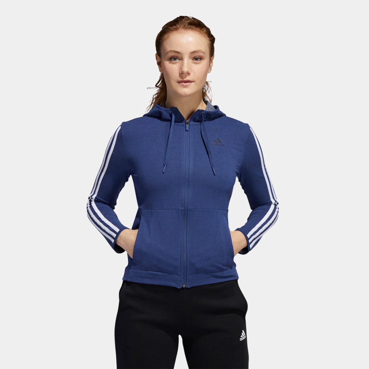 Blusa Adidas 3S Knt Fz Hoody Feminina