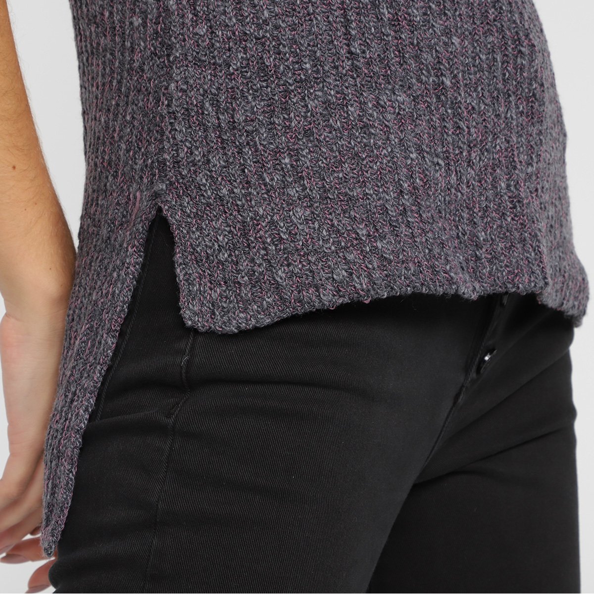 Colete Animale Jeans Tricô Lateral Aberta Feminino - Tam: G - 2