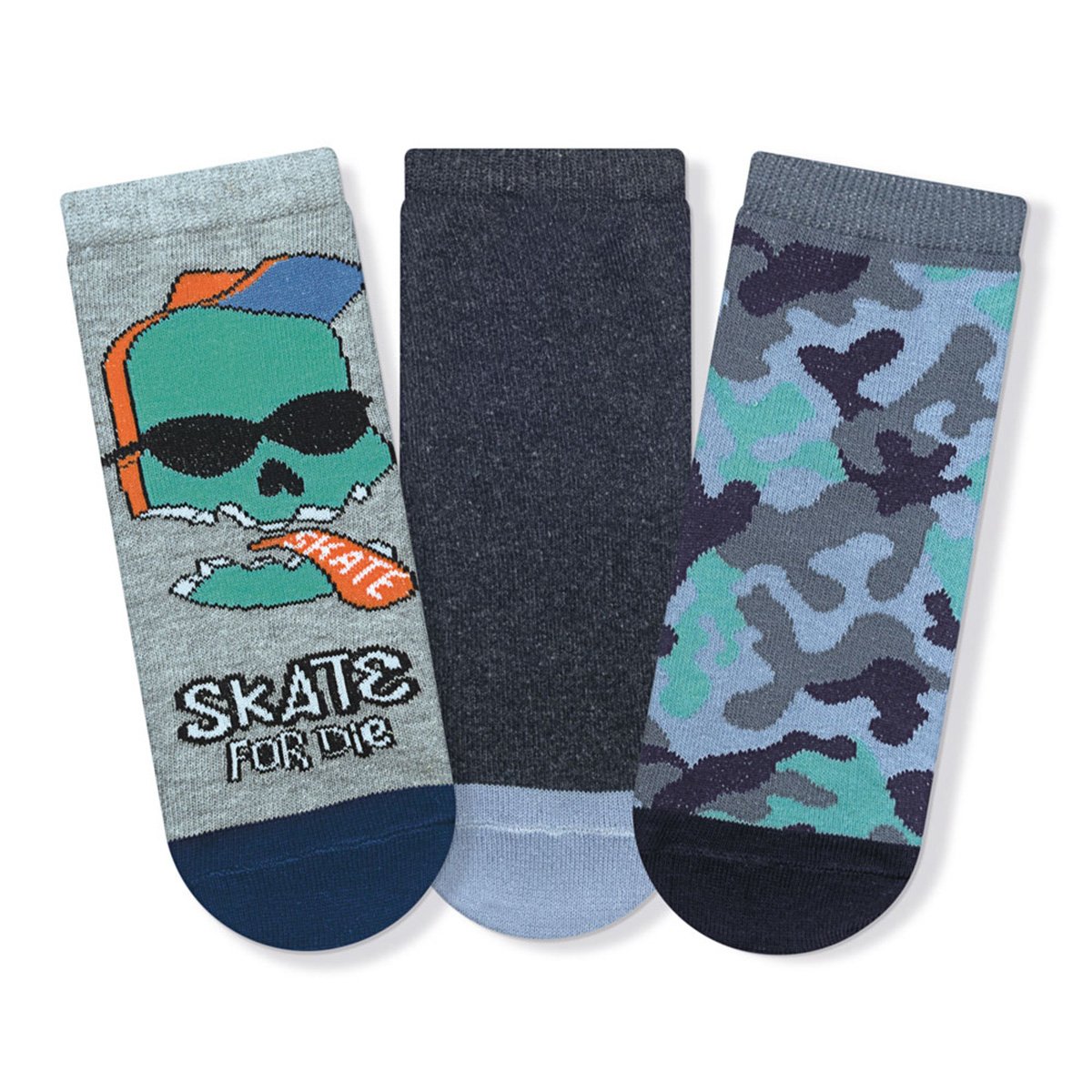 Kit Meia Infantil Cia Da Meia Cano Curto Estampadas Com 3 Pares Masculina