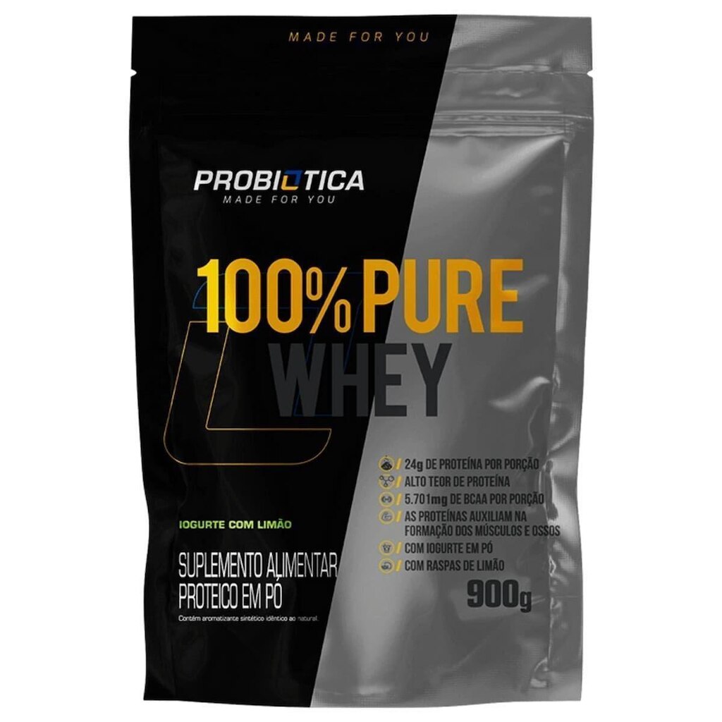 100% Pure Whey - 900g Refil Iogurte Com Limão - Probiótica