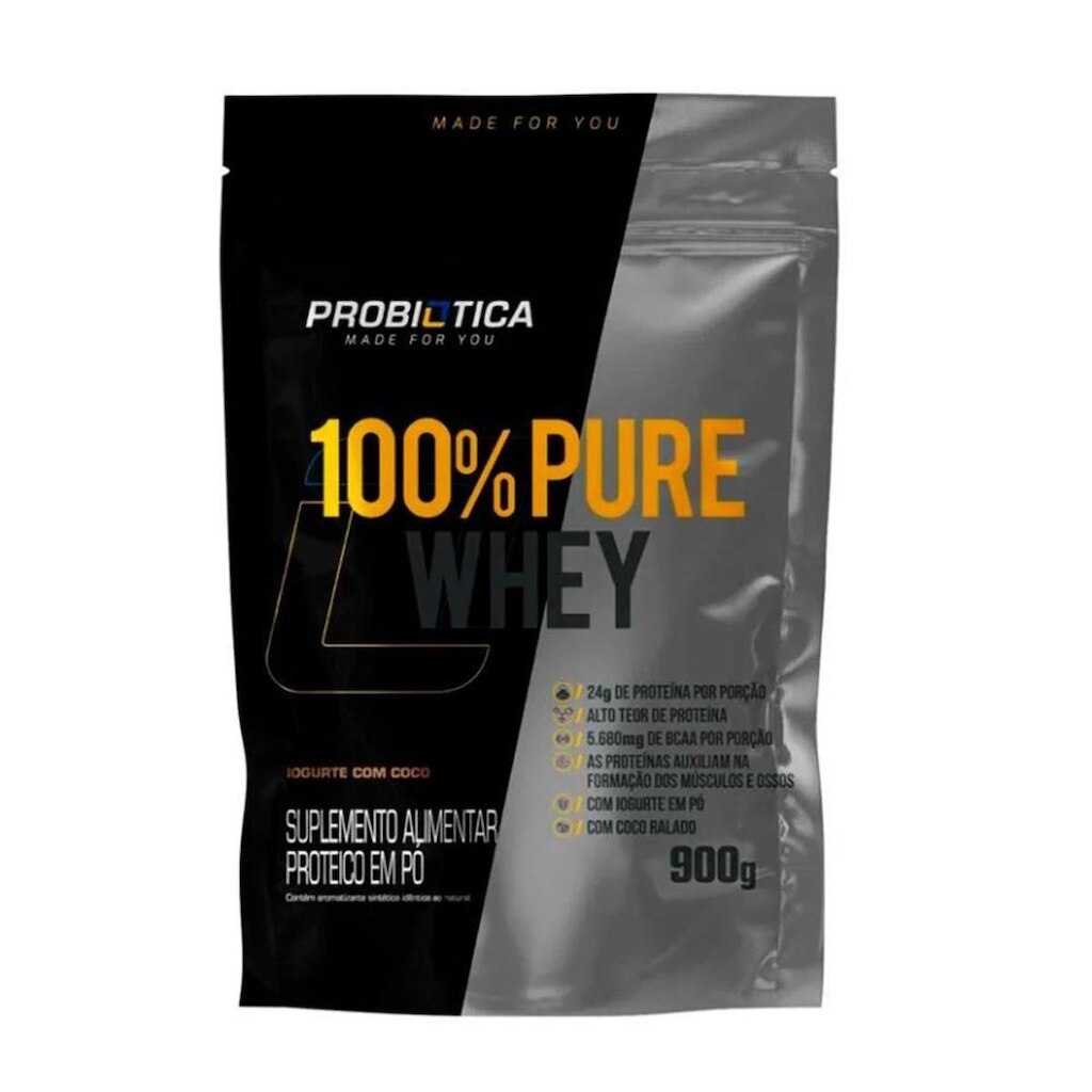 100% Pure Whey 900g Refil - Probiotica